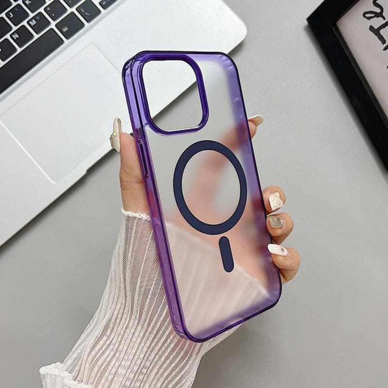 Applicable To IPhone16 Color-transparent Magnetic Phone Case MagSafe Apple 13/14 Acrylic 15 Anti-fall Case iPhone 7Plus/8Plus