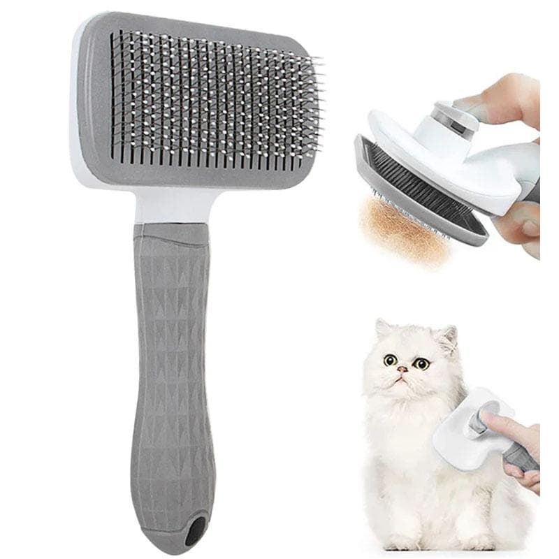 Dog Hair Removal Brush, Cat and Dog Hair Combing and Care Combing, Long Hair, Dog Pet Hair Removal, Cleaning, Bathing Brush, Dog Supplies grey