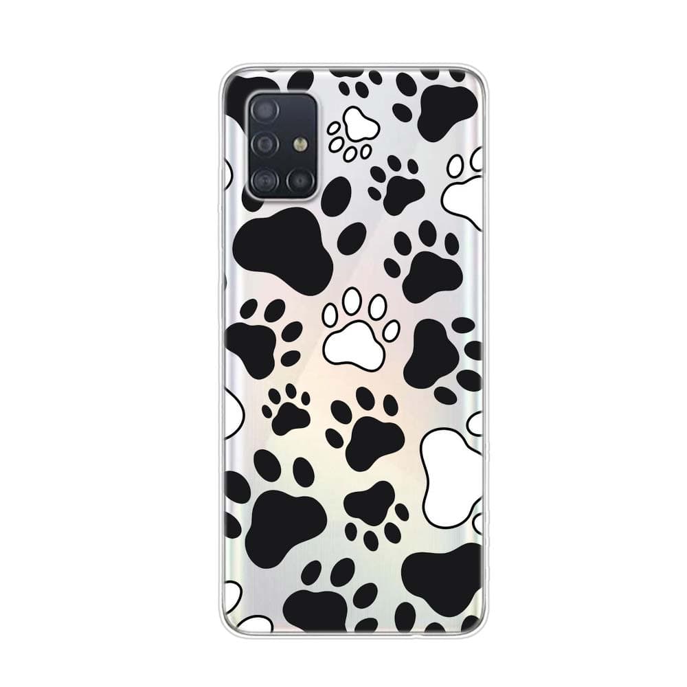 Dog Footprint Paw For Samsung Galaxy A01 A11 A12 A22 A21S A31 A41 A42 A51 A71 A32 A52 A72 A02S Soft Phone Case Samsung A02S