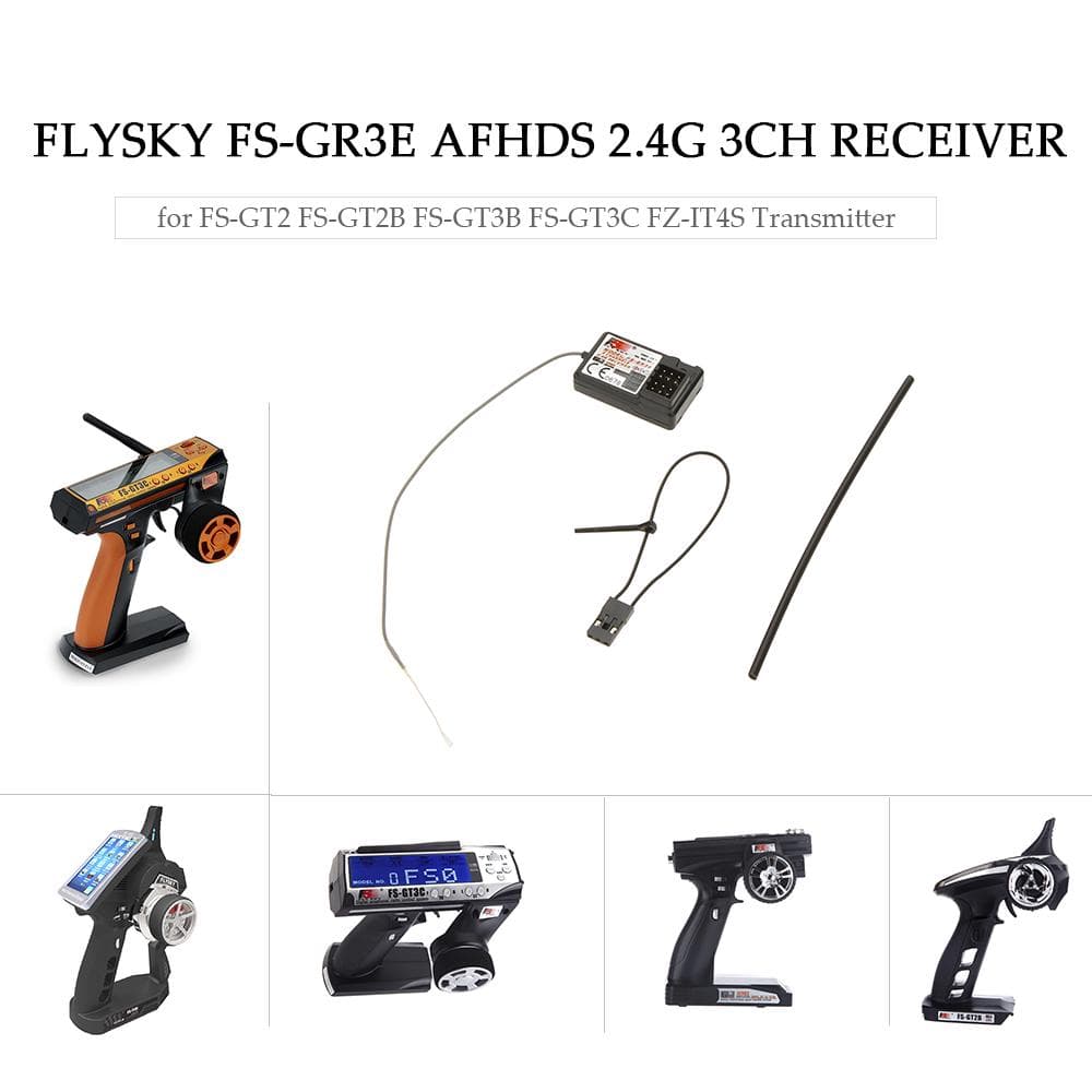1 / 2Pcs Flysky FS-GR3E AFHDS 2.4G 3CH Receiver for GT3B GT2 GT3C Transmitter 2pcs