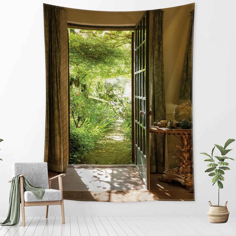 Outside The Path Forest Tapestry Wall Hanging Nature Scenery Bohemian Aesthetic Room Bedroom Home Decor 200x150CM