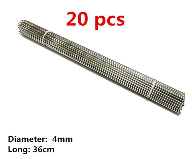 4mm 50cm big strong bbq needle Picnic Barbecue Stainless Steel wide Skewers Grill Meat Brochette Kebab Skewers Roasting Needles