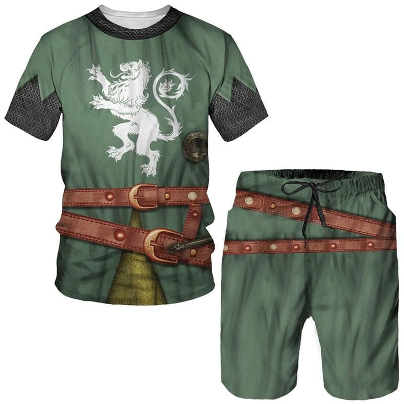 Fashion Knights Templar 3D Print Tees/Shorts/Sets Men's Short Sleeve T-Shirt Tracksuit Vintage Harajuku Streetwear Clothing Suit 5XL