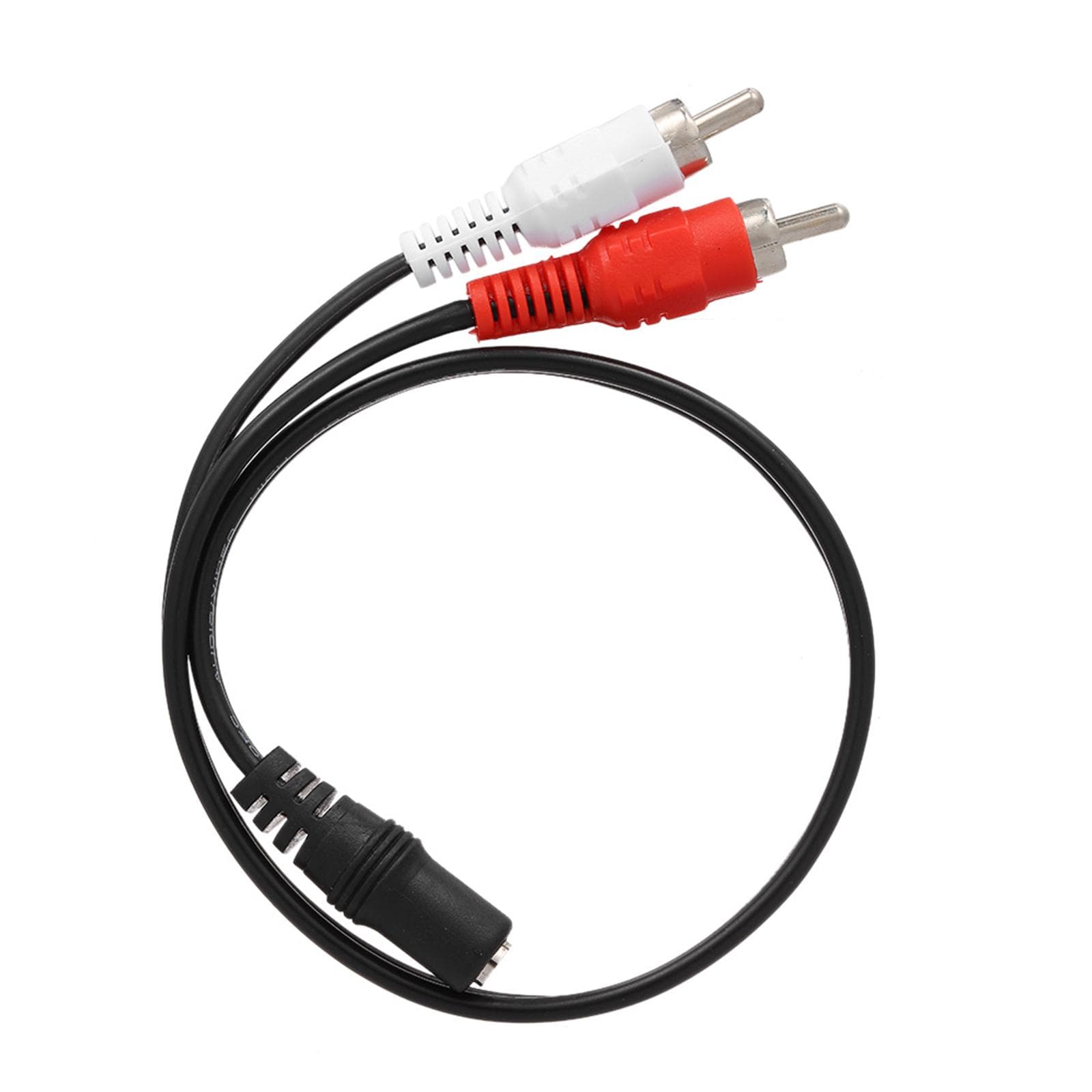 Universal 0.25 Meter RCA Audio Cable 3.5mm Female to 2 Male Stereo Adapter Y Cable for HDTV Headphone black