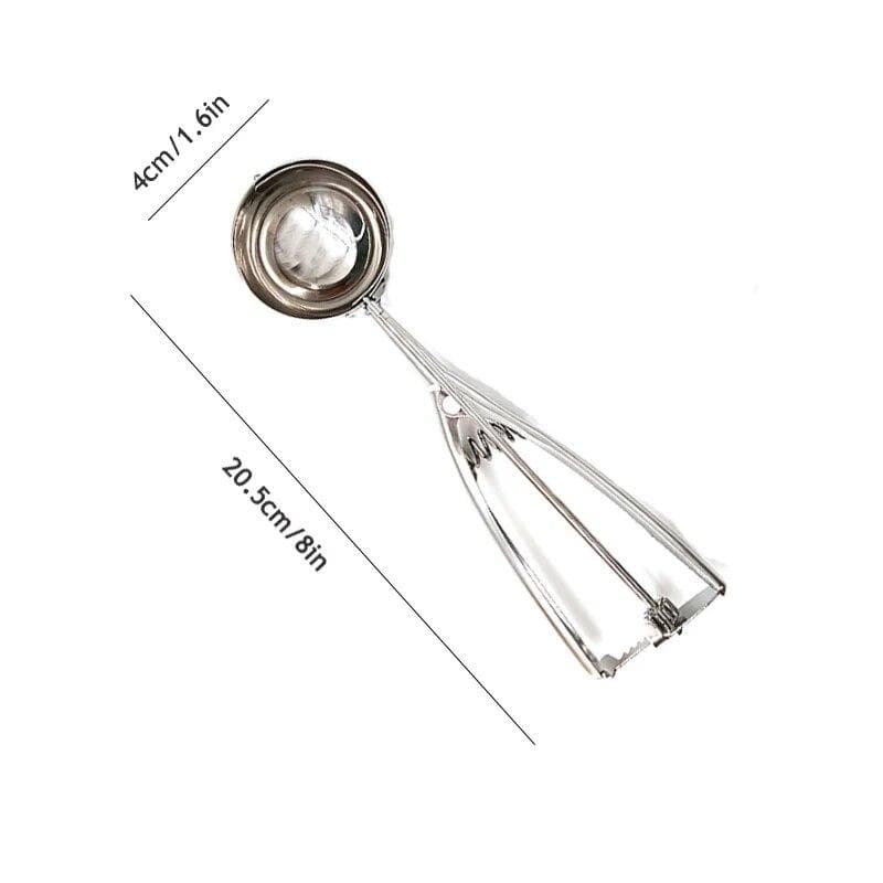 Stainless Steel Ice Cream Scoop Spring Handle Mash Potato Watermelon Ball Scoop Ice Cream Mold Home Kitchen Accessories Gadgets S