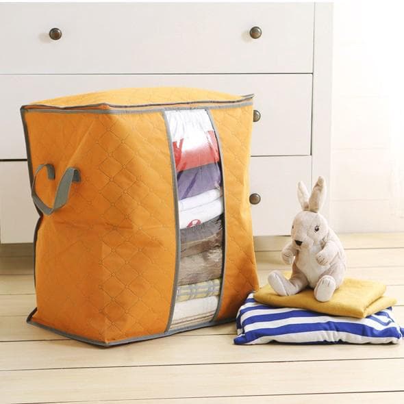 Thick Non-woven Bamboo Charcoal Color Clothing Storage Bag 1 pcs orange