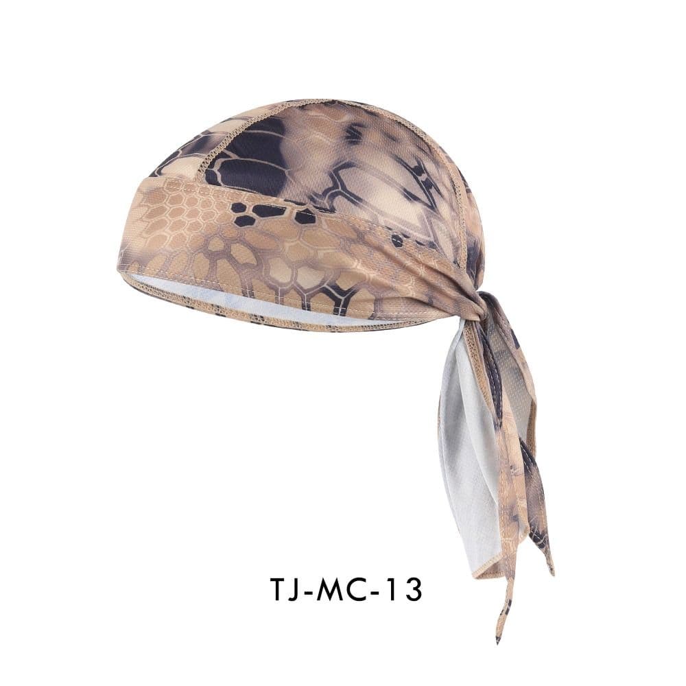 Quick Dry Cycling Cap Sunscreen Bandana Headscarf Fishing Sun Cap Pirate Cap  Running khaki python