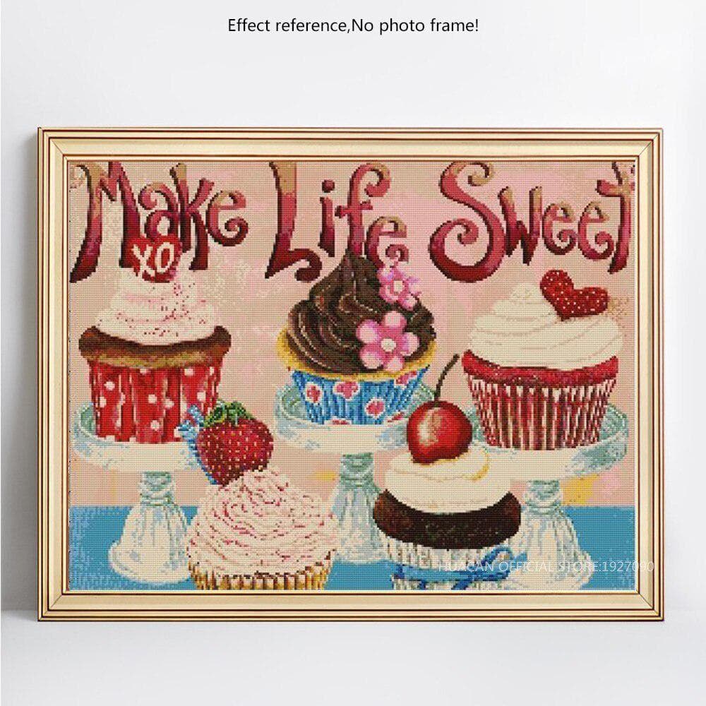 Diamond Painting Ice Cream Full Round Drill New Year Diamond Mosaic Diamond Embroidery 20X30CM