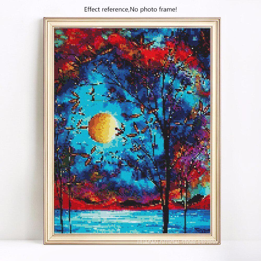 Diamond Painting With Round Stones Scenery Diamond Embroidery Full Display Scenic Home Decoration 20X30