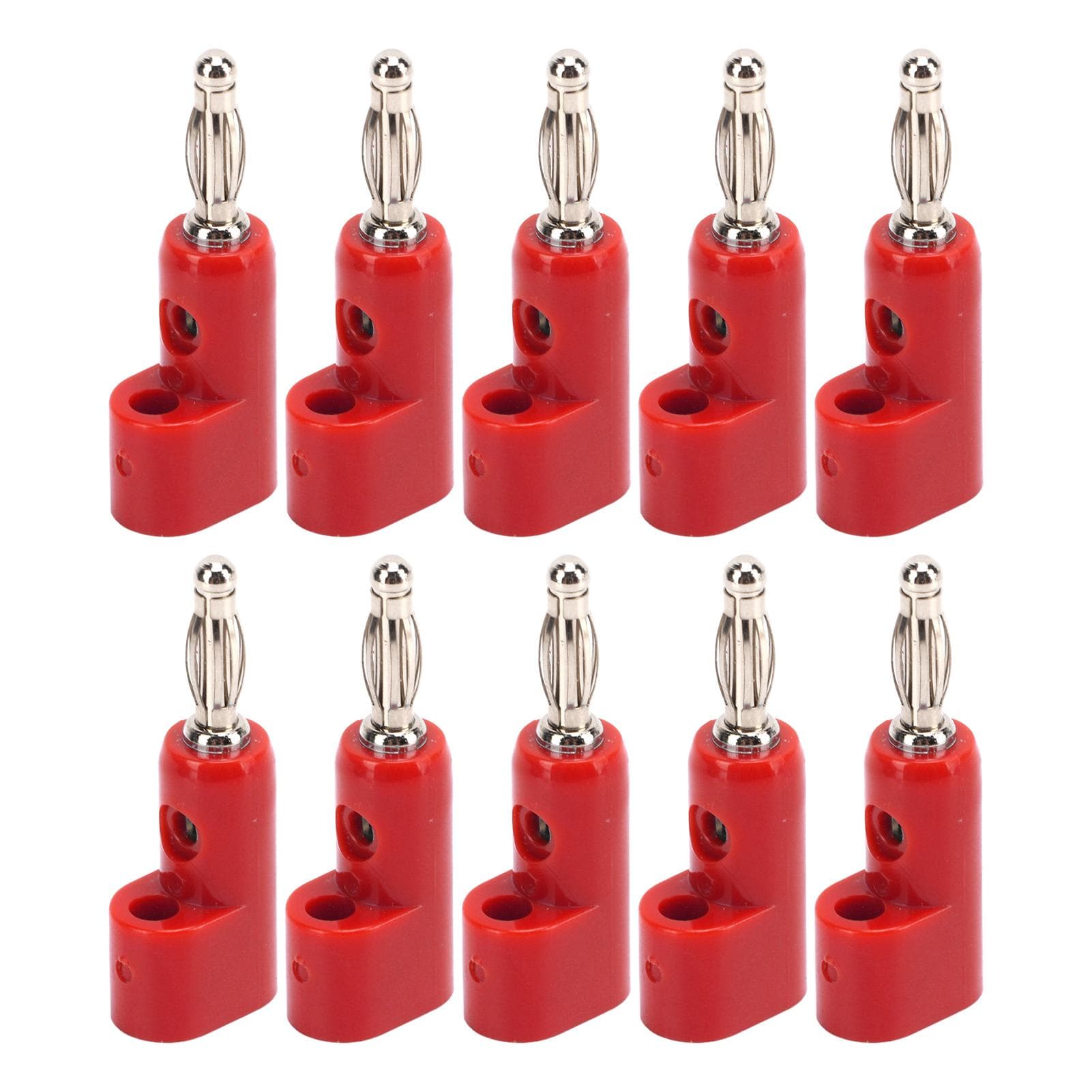 10pcs 4mm Stackable Banana Plug Connectors Solderless Banana Plugs for Security AccessoriesYellow red