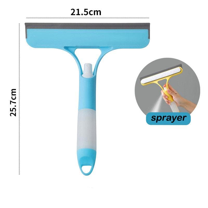 3 In 1 Glass Cleaning with Spray Bottle Wipe Shower Screen Window Tool Multi-Purpose Car Windshield Cleaner Washing Accessories blue