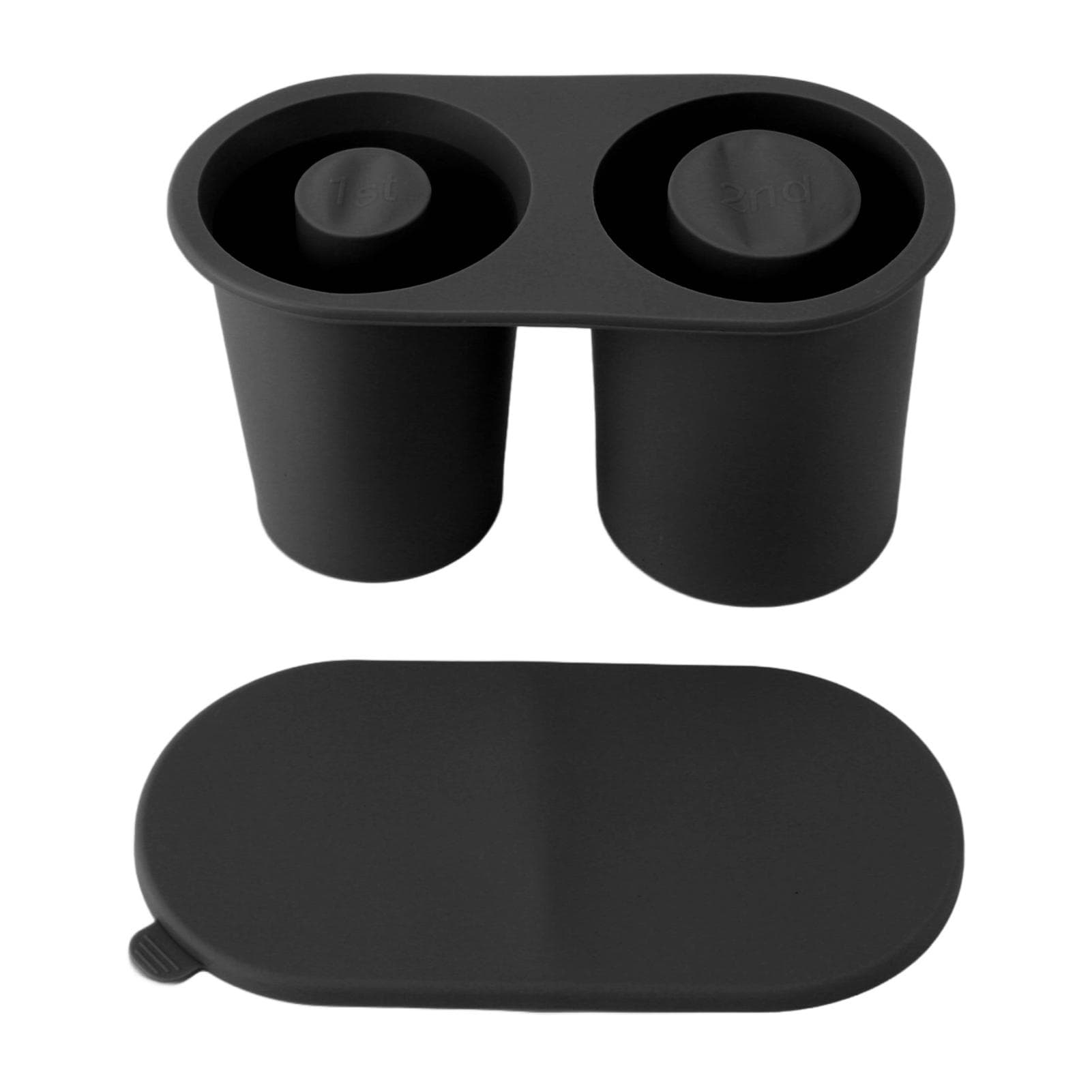 Silicone Ice Cube Tray for 30oz 40oz Cup Easy Release Hollow Cylinder Ice Mold with Spill Resistant Black