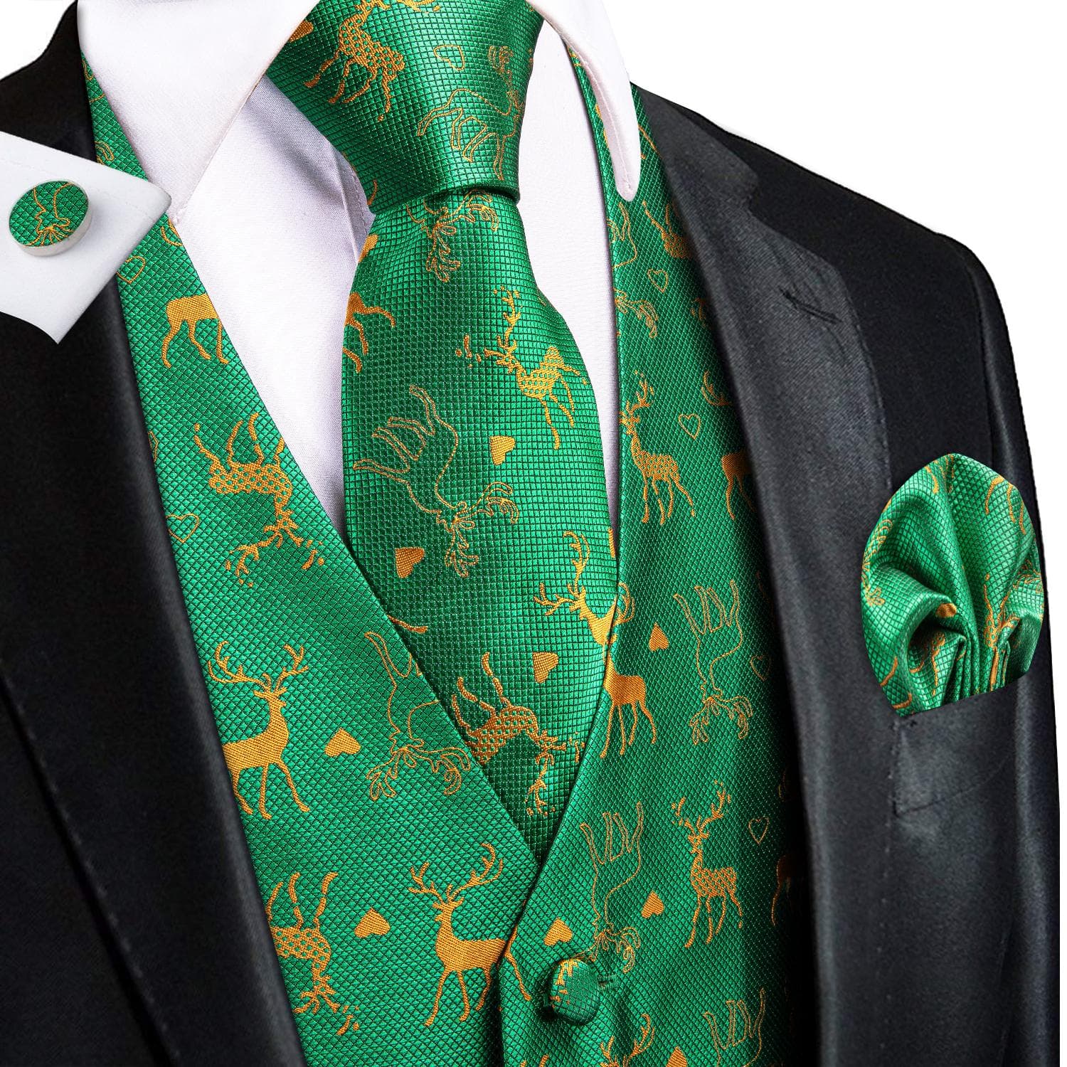 50 Colors Mens Vest Sleeveless V-Neck Pockets Waistcoat Tie Set Wedding Casual M