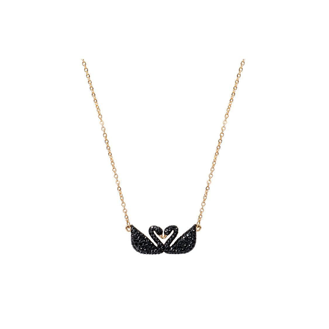 Swarovski Swan Romantic Double Black Swan Crystal Necklace Women necklace 5296468 Shopping Bag