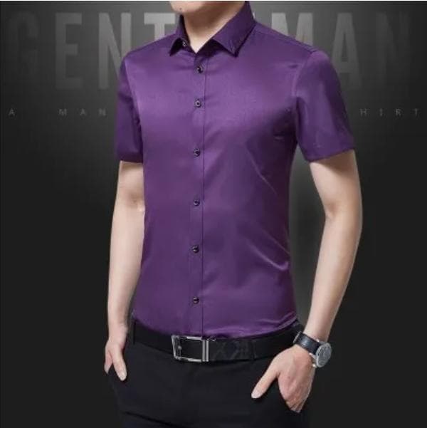 Short -Sleeved Shirts Men 'S Summer Short -Sleeved Men 'S Shirts XL african purple