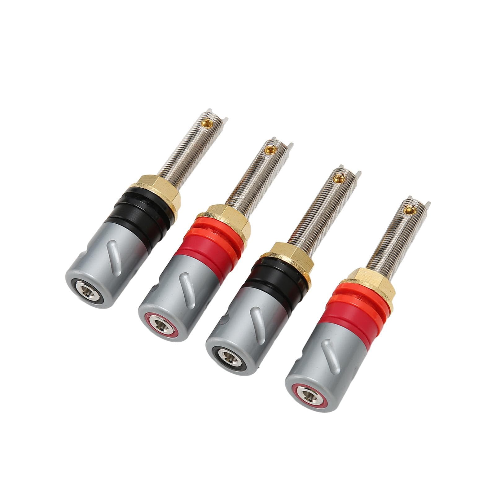 4 Pcs Banana Plug Connector Pure Copper 4mm Rhodium Plating Banana Plug Binding Post Connector for