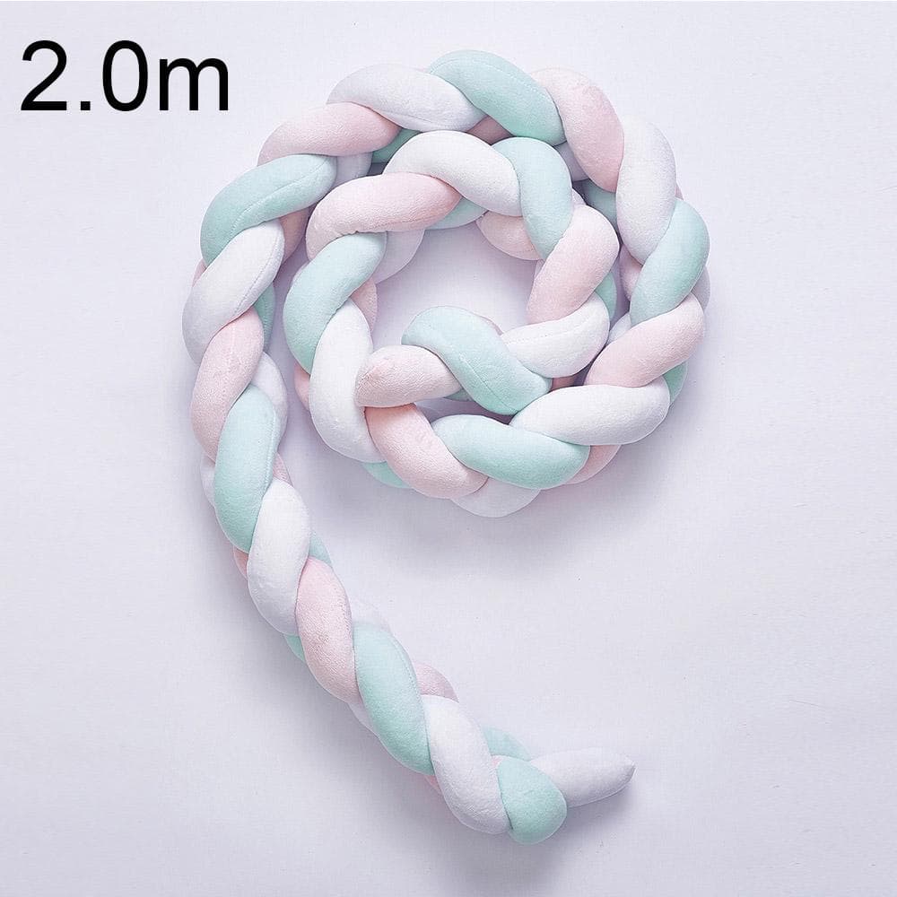 Baby Bed Bumper Crib Pad Protection Weaving Plush Baby Bedding Accessory Infant Room Decoration H200