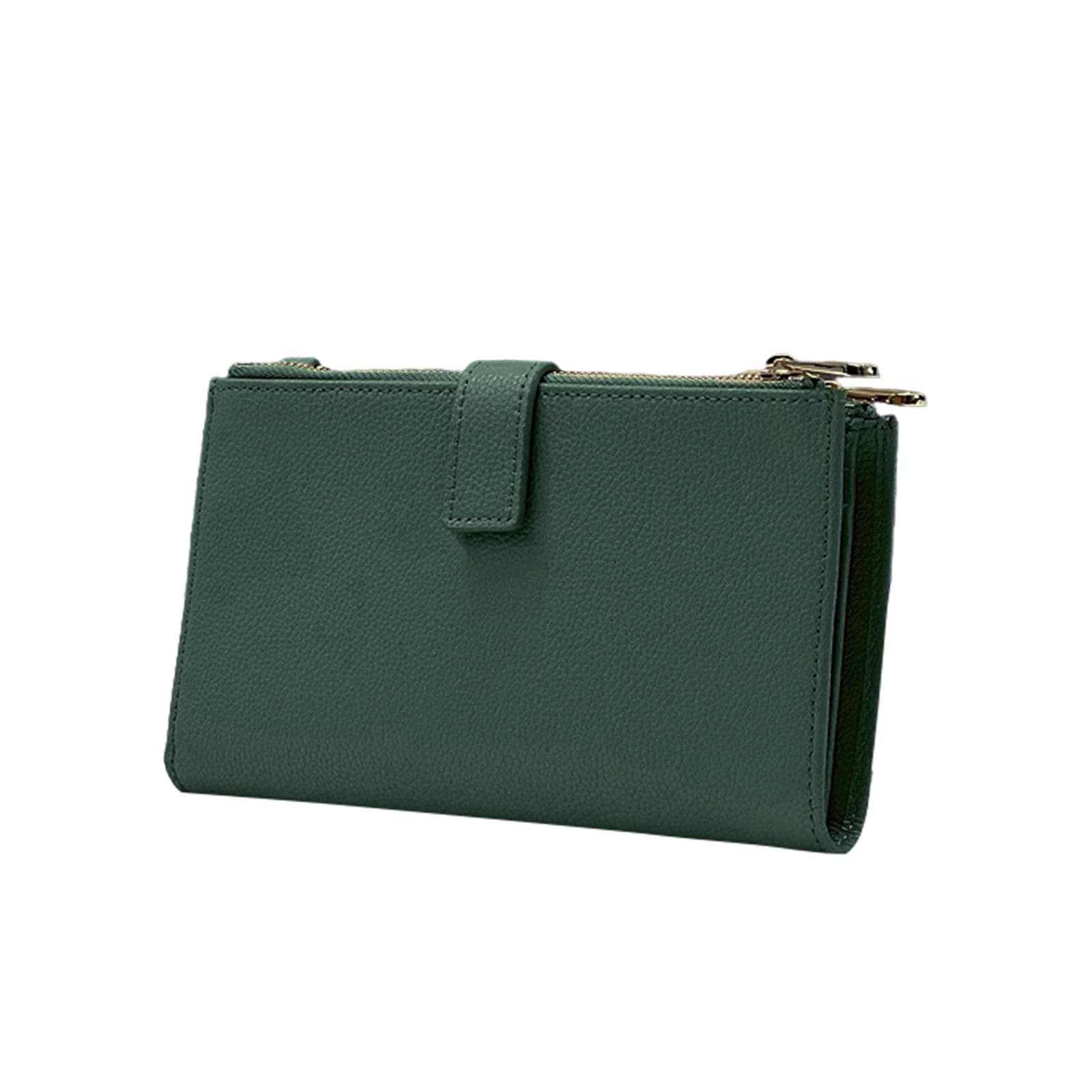 Long Leather Wallet, Double-layer Leather, Lychee Pattern, Hand-held Bag Wallet, Women's Long Wallet 19*12*2.5cm green