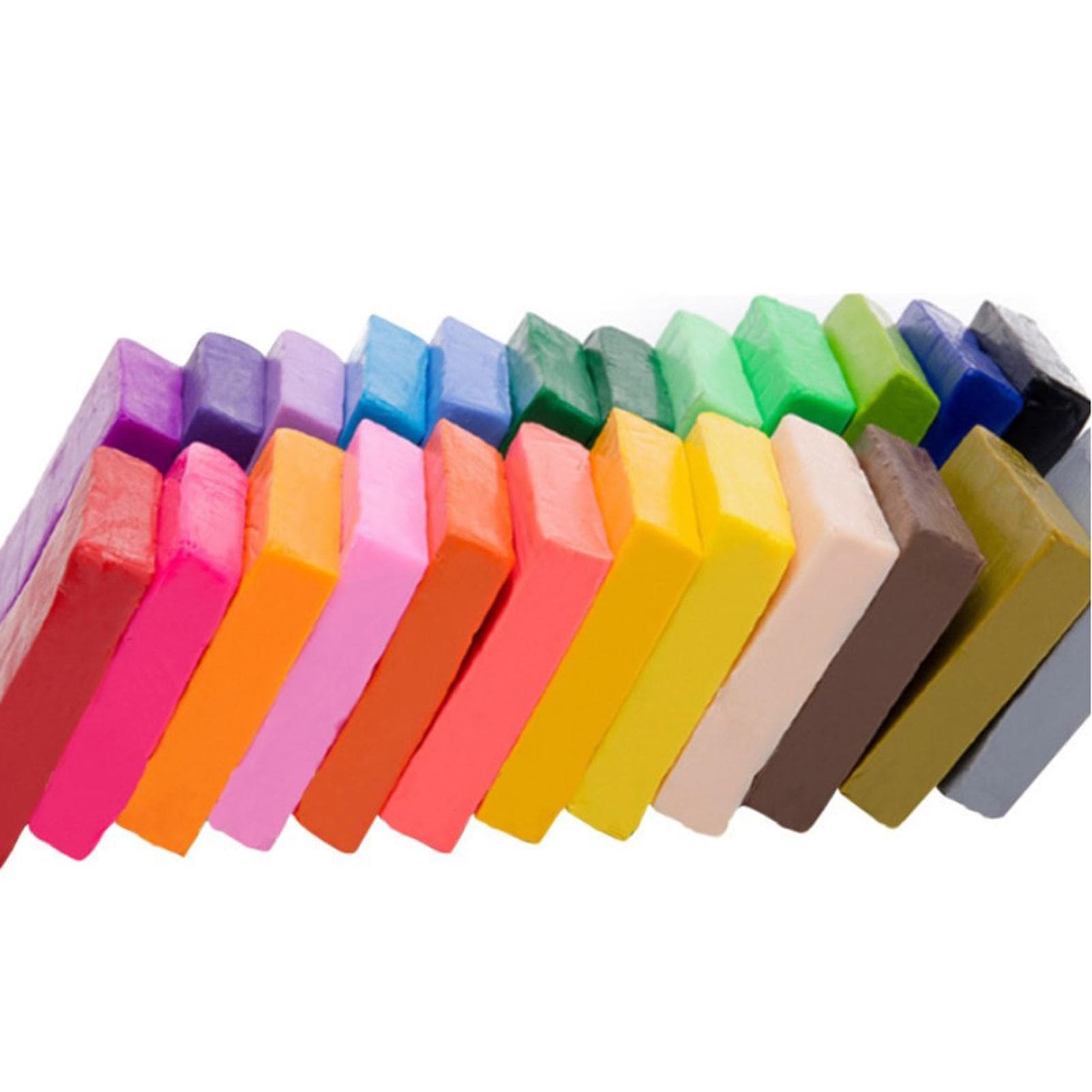 24 Colors Small Block Polymer Clay,DIY Colored Clay Kit with Modeling Tools,with Sculpting Tools multicolour