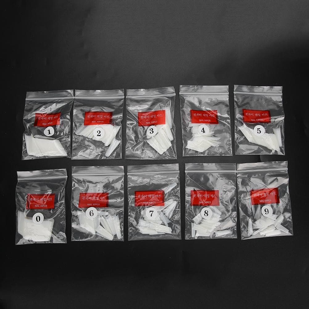 500pcs False Nail Tips Artificial French Half Manicure Nail Tips Nail Art AccessoryNatural Color