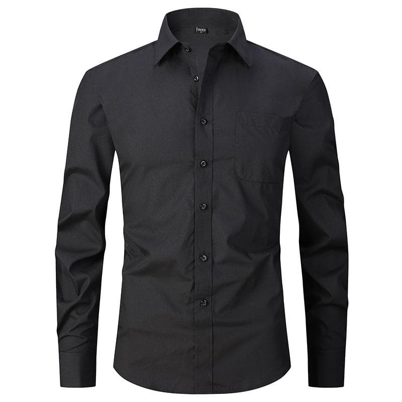 French Business Long-sleeved Shirt Men's Fashion Cufflinks White Collar Shirt Loose Large Size Men's Striped French Shirt Man L