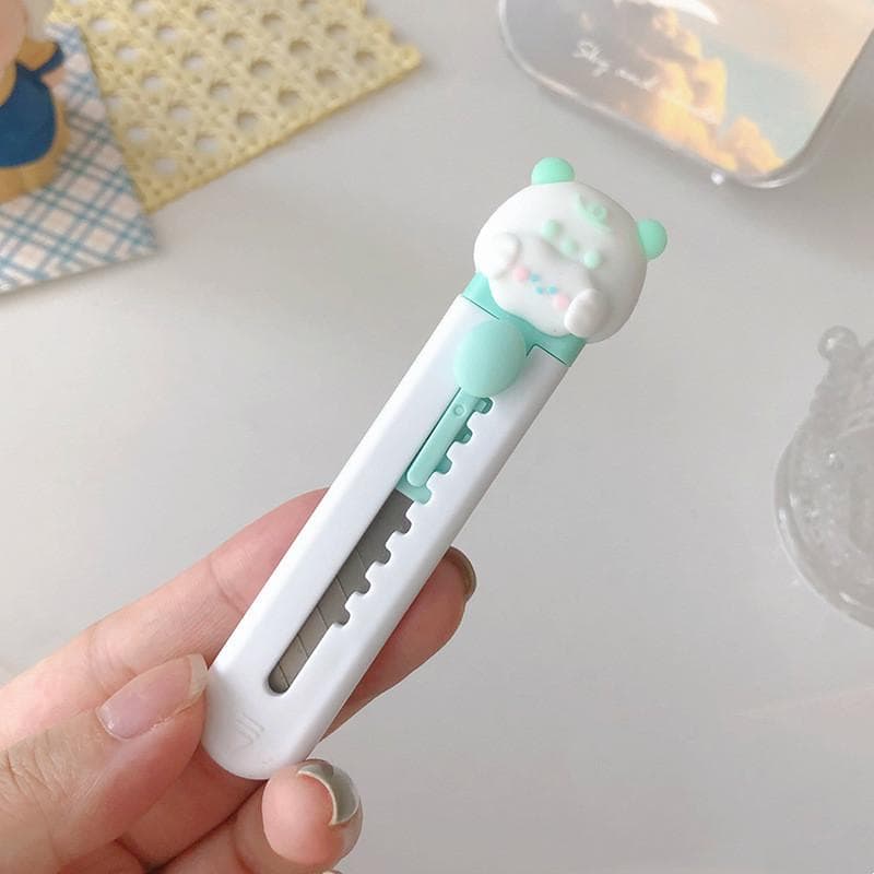 Mini Cute Caroon Utility Knife for Student Small Kawaii Letter Opener Clip Paper for Office Student Supply Office Accessories