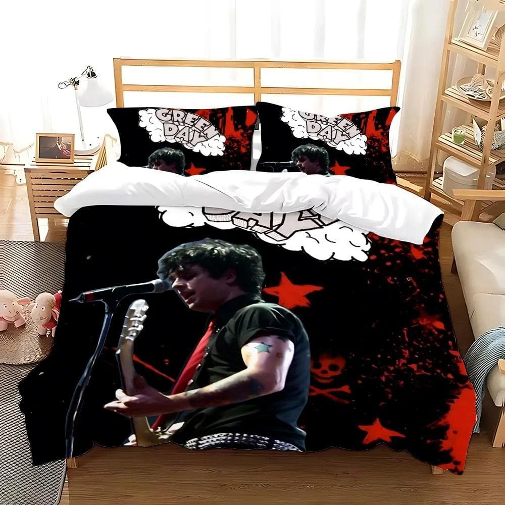 Green Day ' AMERICAN IDIOT Bedding Set Single Twin Full Queen King Size Bed Set Aldult Kid Bedroom Duvetcover Sets Bed Sheet Set 135X200cm-2pcs