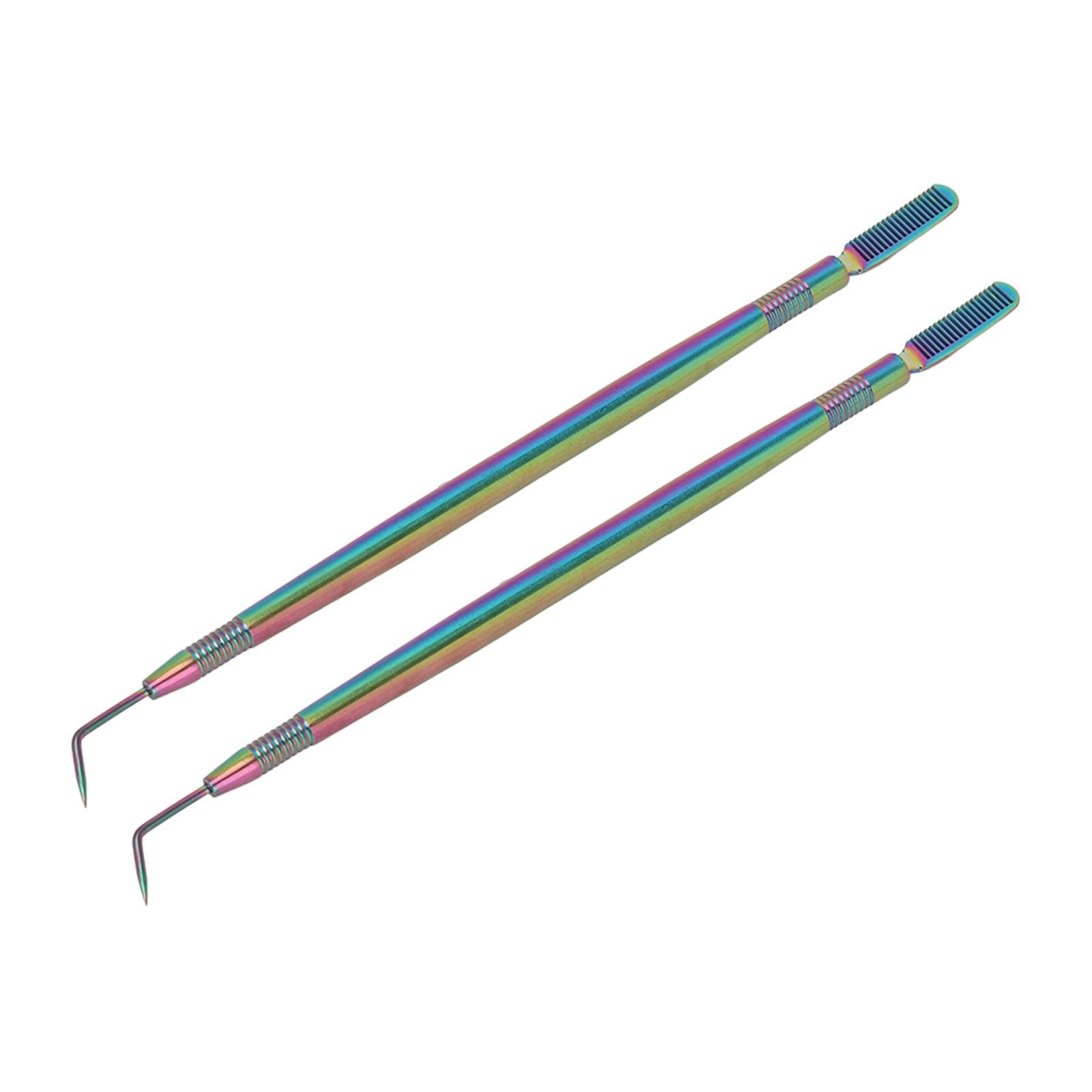2pcs Eyelash Lift Perming Tool Colored Titanium Separation Comb Lash Separator Tint Tool for Salon