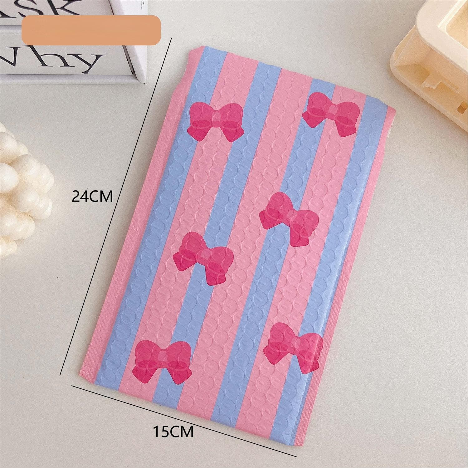 10Pcs Bowknot Bubble Envelope Bag Pink Bubble Self Seal Mailing Bags Padded Envelopes Package For Gifts 15*24cm