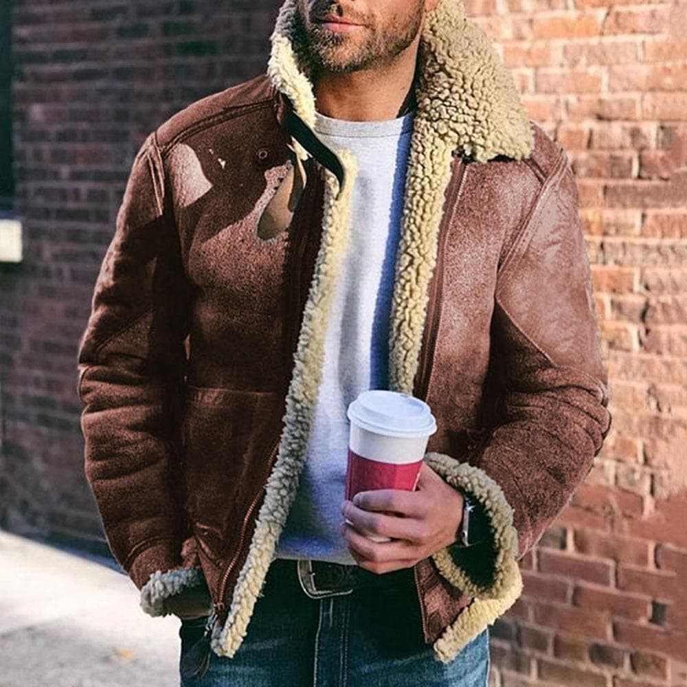 Autumn and Winter Jacket Thickened Zipper Men's Coat 5XL