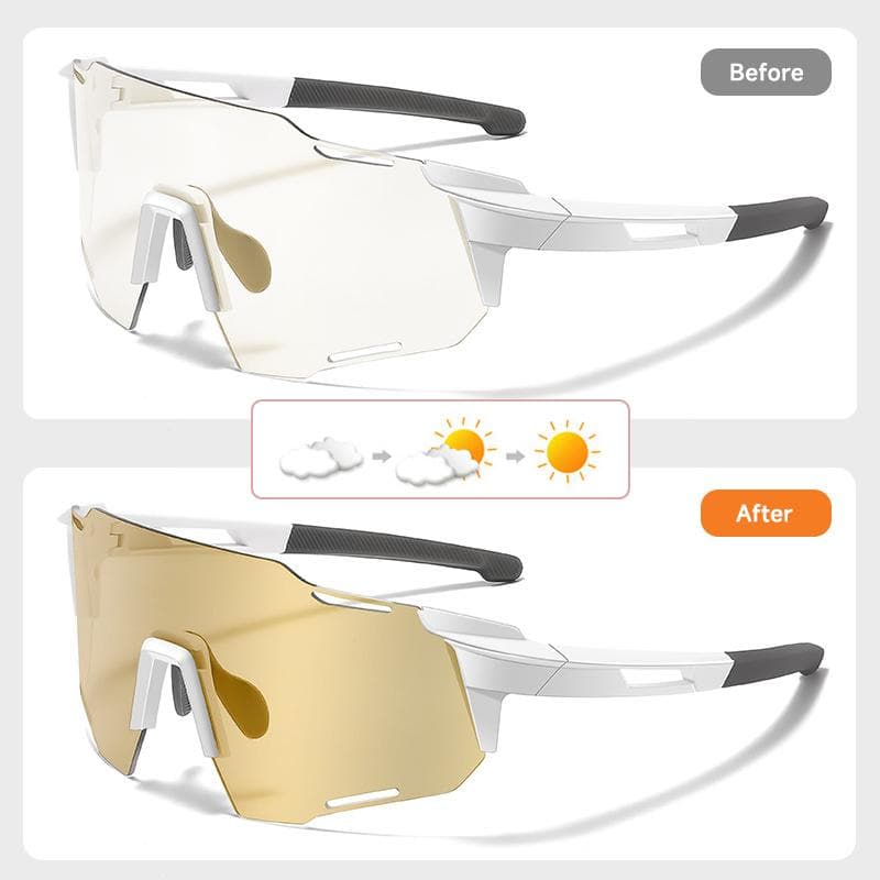 New Photochromic Cycling Sunglasses UV400 Color Film Lenses Unisex Sports Sun Glasses for Men Women Biking Goggles