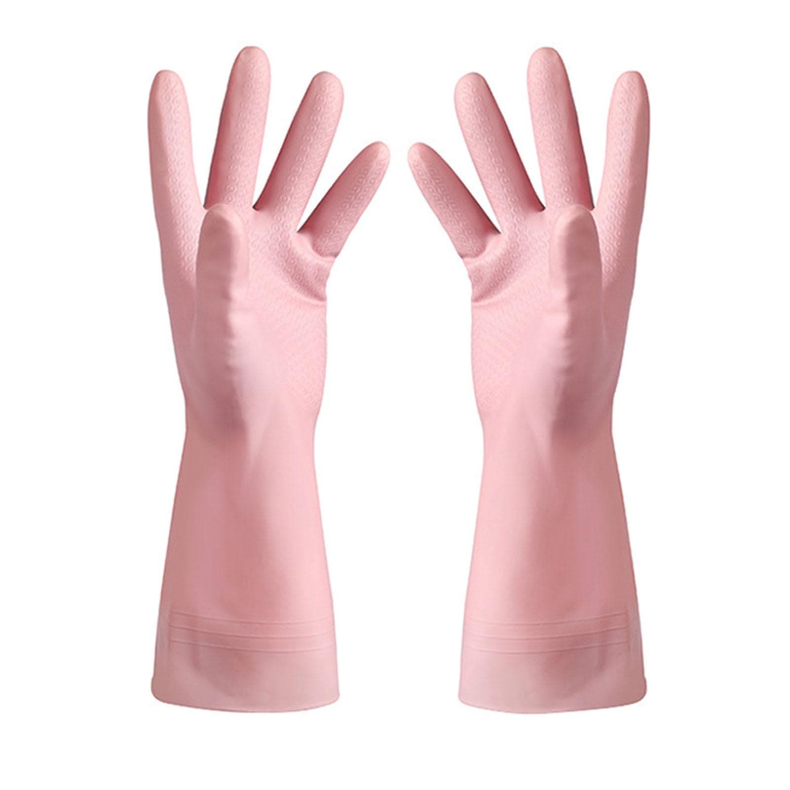 Rubber Cleaning Gloves Reusable Thickened Durable Waterproof Prevent Slip Kitchen Washing Gloves L