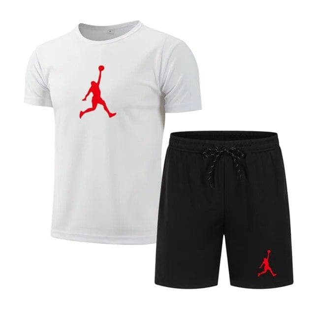 Summer Popular Men's T-shirt+shorts Suit Men Sports Suit Printing Casual Fashion Short-sleeved T-shirt Set Men Joggers Suit Set L