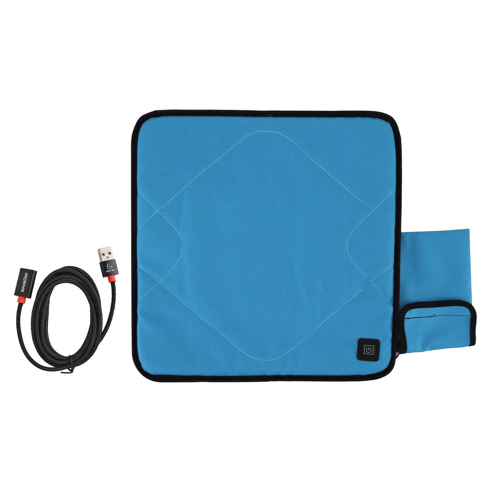 Portable Heated Seat Cushion Adjustable Temperature USB Heating Seat Cushion for Autumn Winter lake blue
