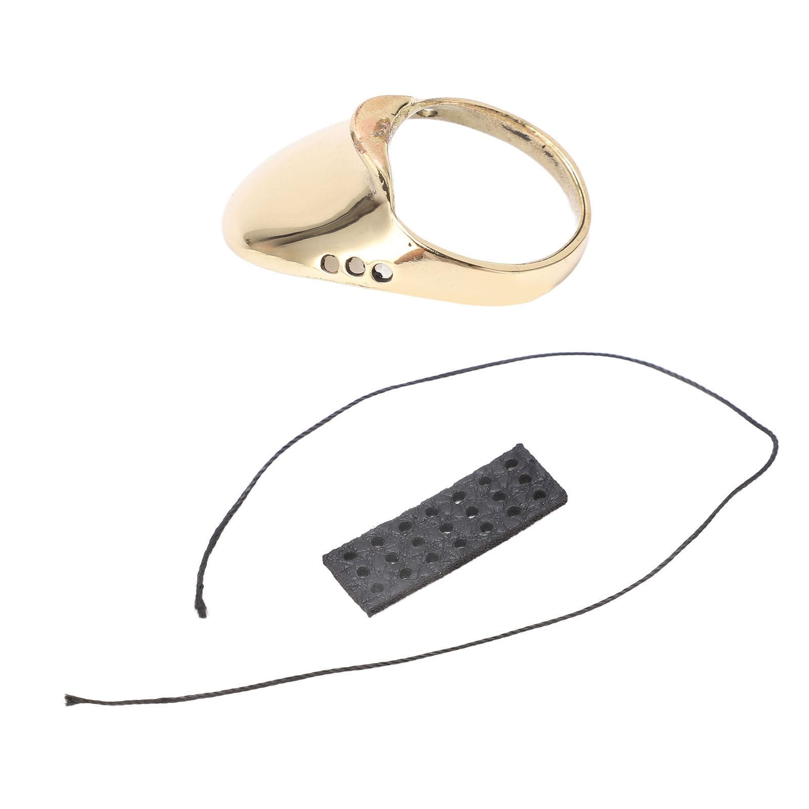 Brass Archery Thumb Ring Portable Finger Protector with Anti Lost Rope for Outdoor Hunting 20