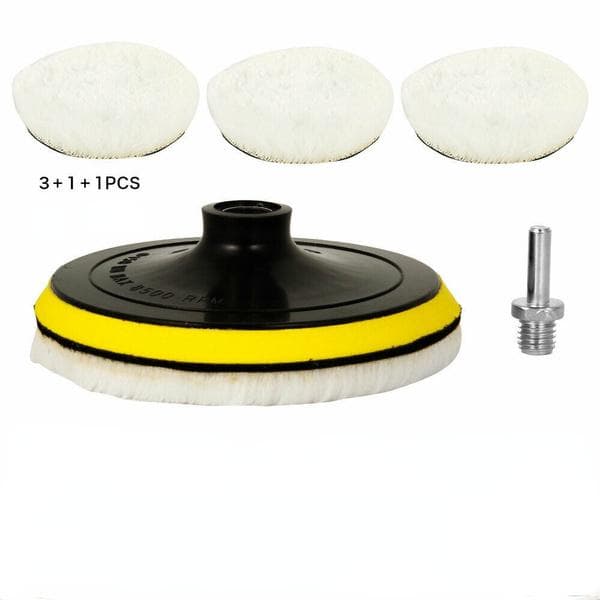 5pcs 100mm Car Polishing Wheel Buffing Pads Set Mop Kit Pad Polisher for Drill yellow