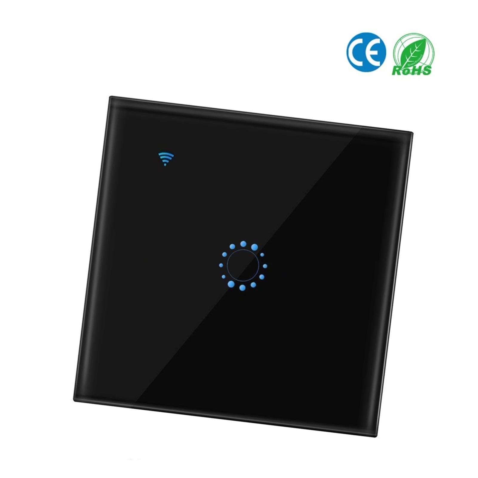Wireless Switches WiFi Light Switch Smart Wall Compatible with Alexa Echo Google Home Assistant 1 Gang black