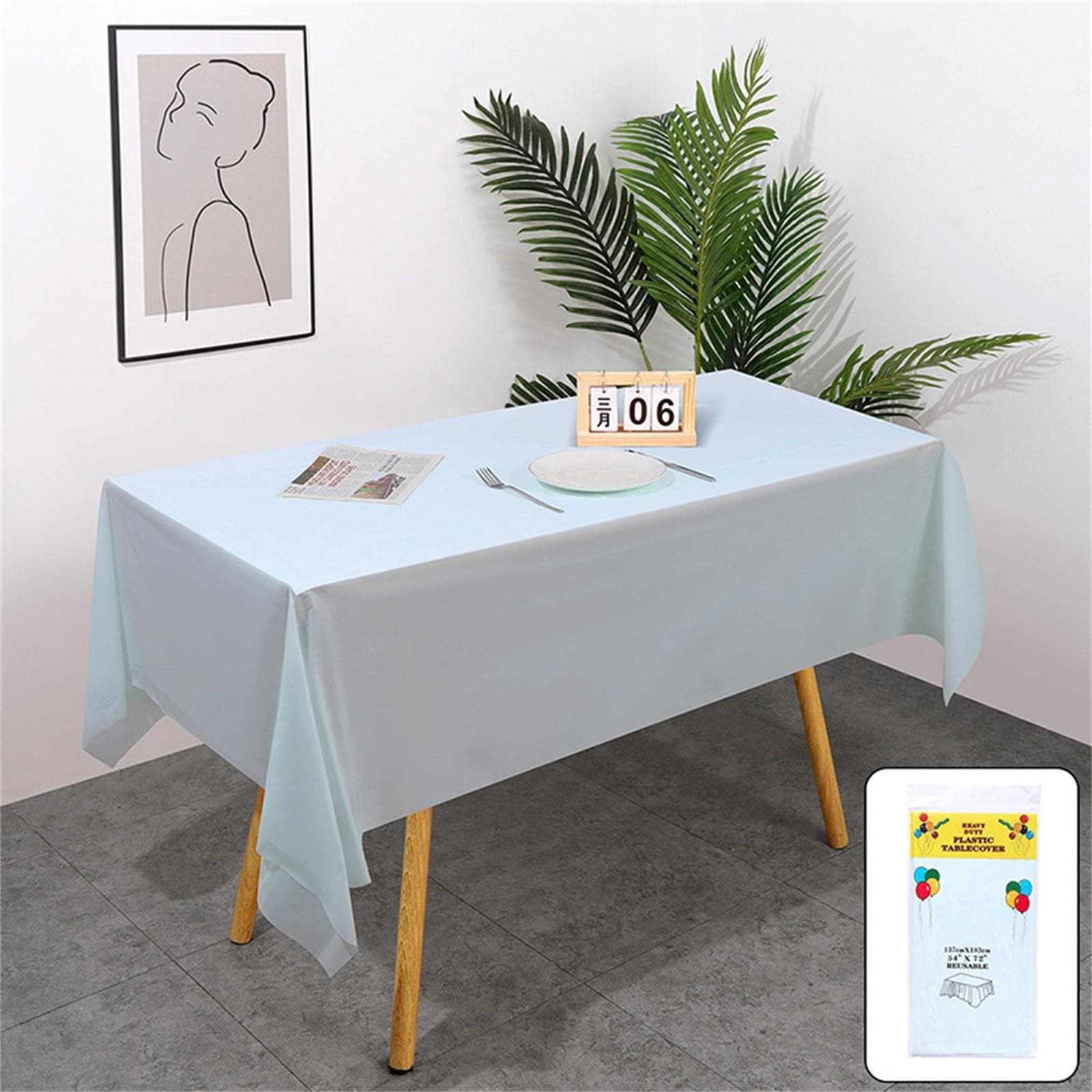 Plastic Tablecloth Disposable Plastic Rainbow Tablecloth Colorful Rectangle Table Covers For Rainbow Party Birthday Wedding Decorations One Size