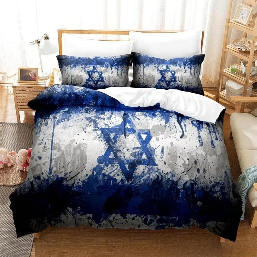 New 3d Print Israel flag Bedding Set Duvet Cover 1 Duvet Cover 2 Pillowcases Adult and Kids Bedding Set Luxury Children's Gifts 70x133cm 2pcs