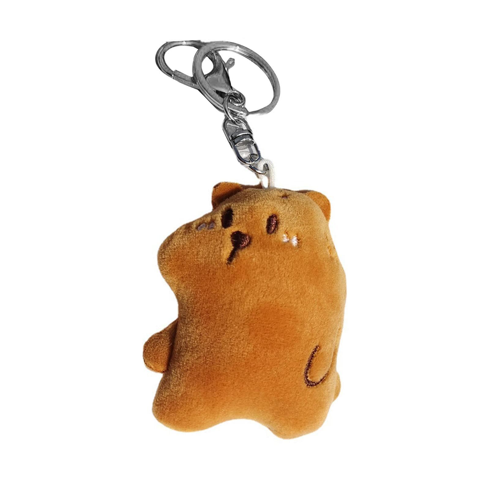 Couple Cute Bear Keychains Soft Plush Animal Pendant Key Rings with Squeak for Keys Bags Dextrad