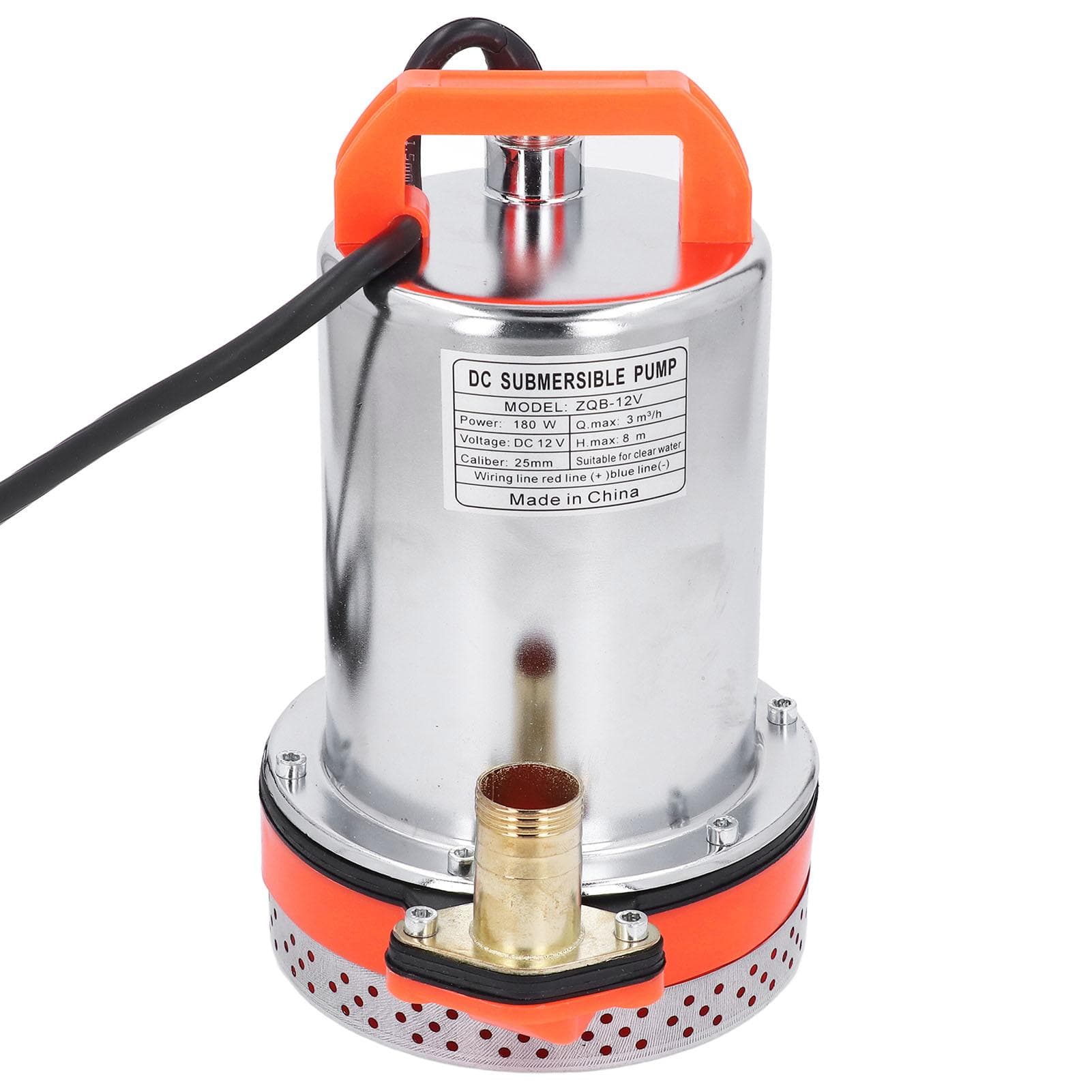 12V Solar Submersible Pump 180W 1in Outlet 8m Lift Solar Water Pump for Irrigation Garden
