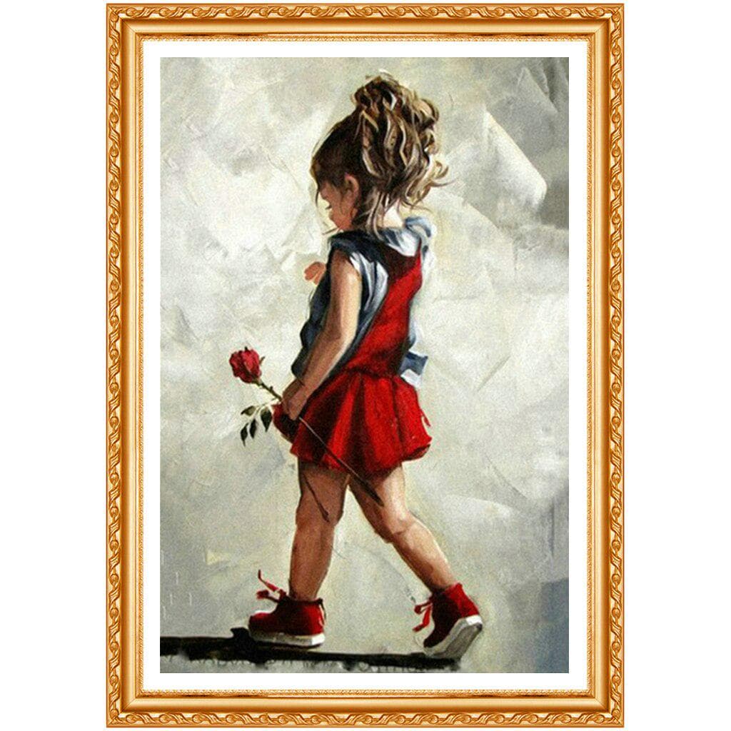 DIY,Diamond Embroidery,little girl rose,angels,baby,5d Diamond Painting,Cross Stitch,3D,home Decor 20X30CM