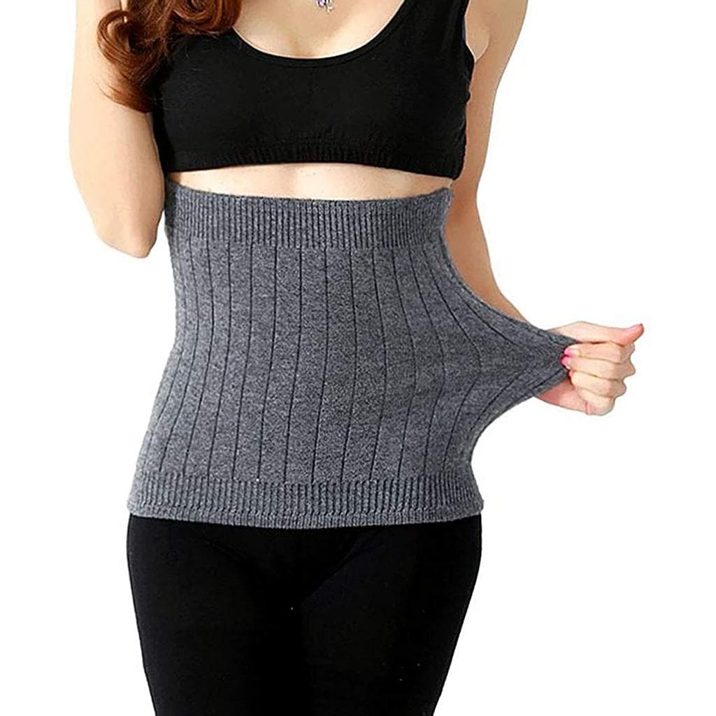 Cashmere Kidney Warmer Back Warmer Elastic Waist Support XL grey