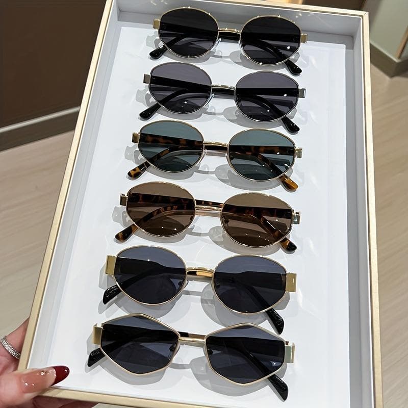 Stylish 6-Pair Women's Glasses Set for Eye-Catching Photos Great Value Fashion Accessories