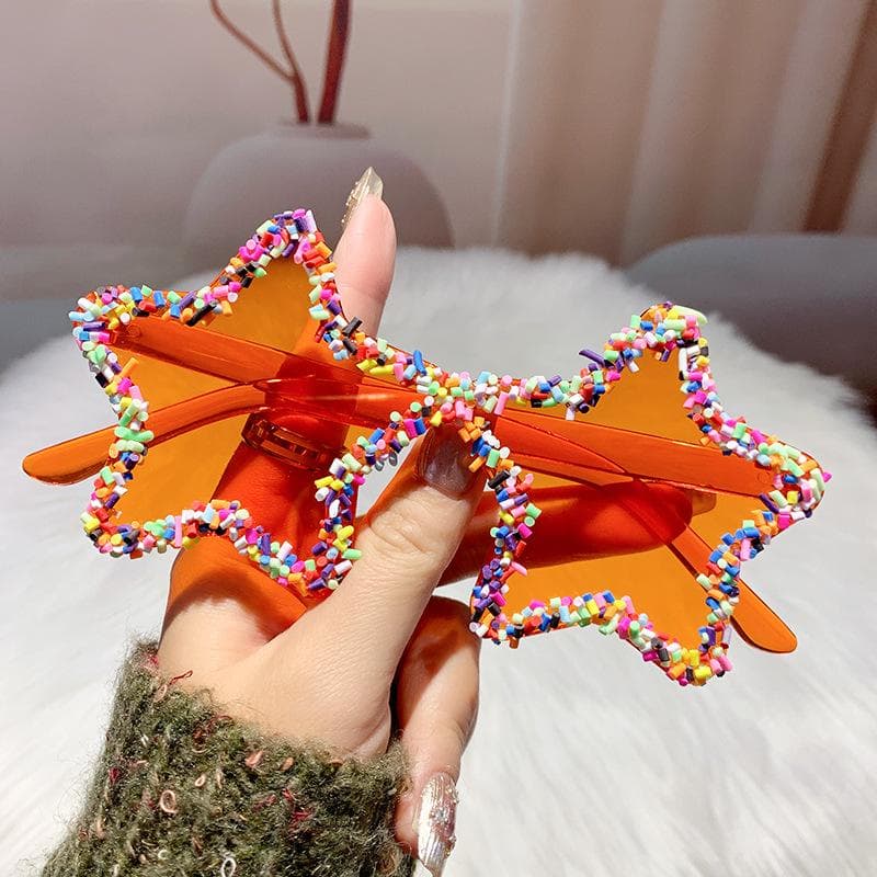 Fashion Star Shape Sunglasses Women Pink Shades Cute Pentagram Beach Sun Glasses Trendy Holiday Accessories