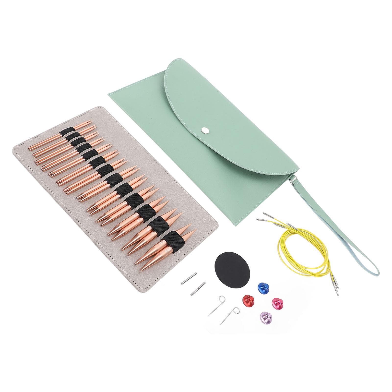26Pcs Interchangeable Circular Knitting Needle Set 3.0 to 10.0mm Detachable Circular Knitting