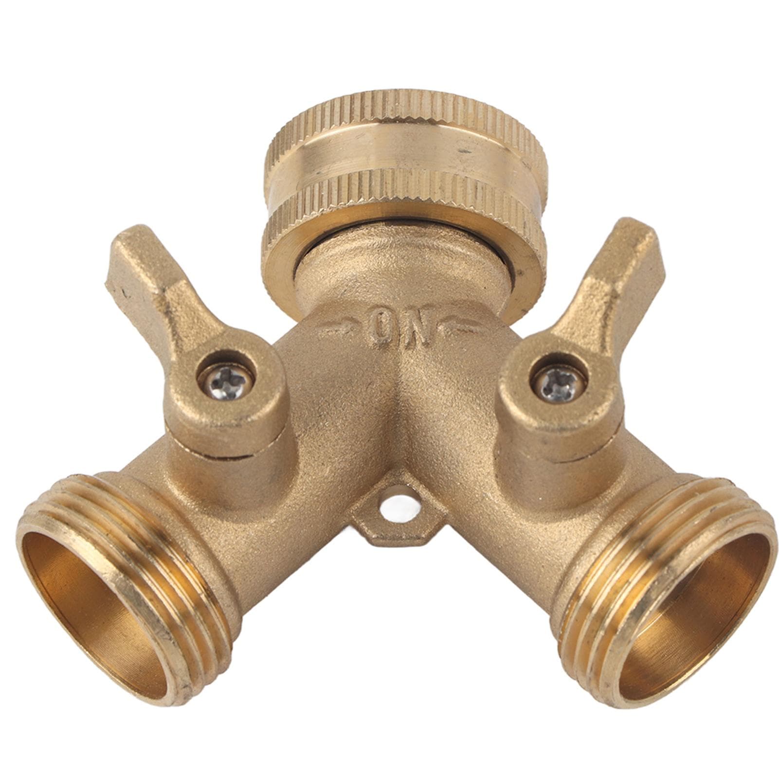 3/4 Inch Brass 2 Way Valve Splitter Hose Pipe Tap Connectors for Garden Irrigation