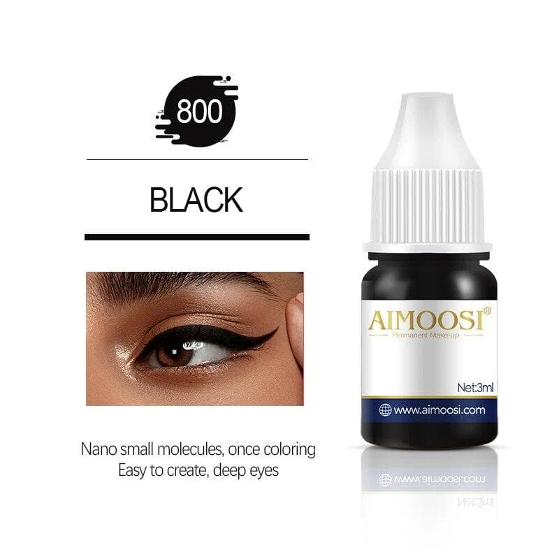 Tattoo Ink Nano Pigment Milkly Colors For Semi Permanent MakeUp Sets Tint Eyebrow Eyeliner Lips Beauty 3ml Microblading Pigments 800 Black