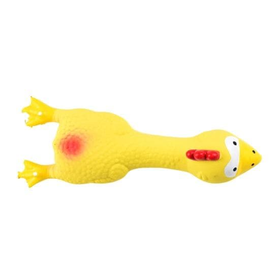 Latex Chicken Dog Toy with Sound Boredom Relief Teeth Cleaning Molar Toy Bite-Resistant Funny Squeaky Chicken Dog Chew Toy yellow