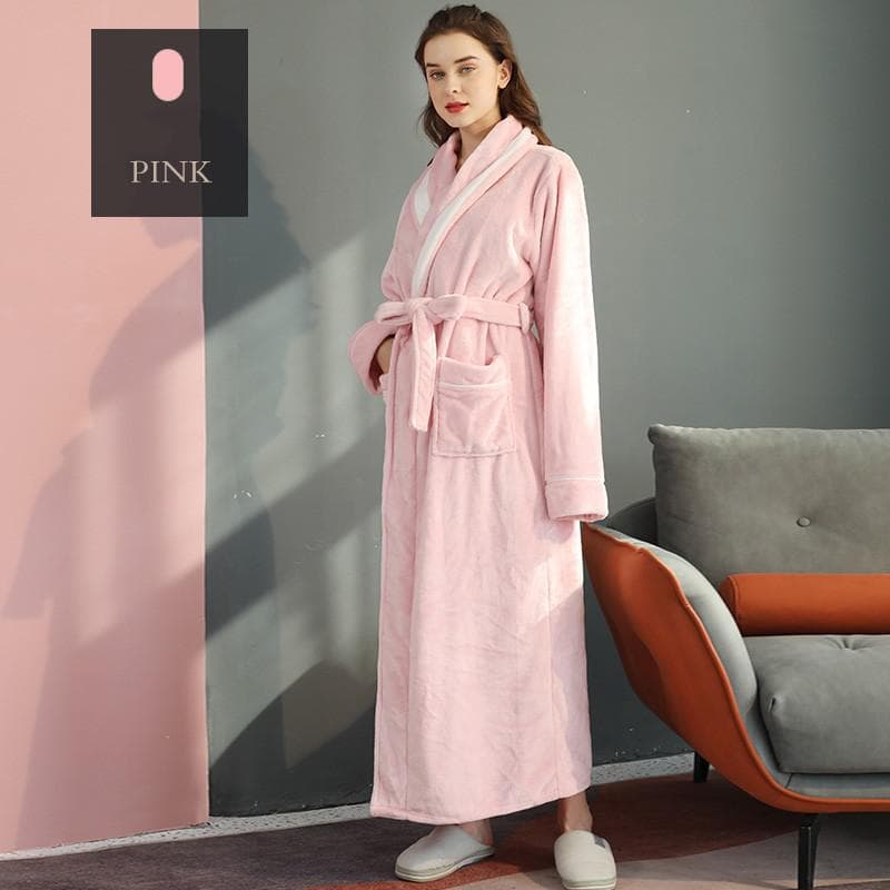 Couple Nightgown Women's Winter Flannel Bathrobe Thickened Warm Kimono Bathrobe Pajamas Pajamas Plus Size 3XL